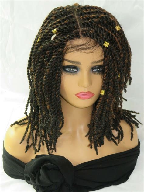 Braided Wig Kinky Twist Short 100 Hand Made Color 430 Etsy