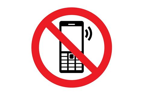 No Cell Phone Vector Sign Custom Designed Illustrations
