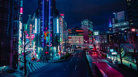 Neon City At Night