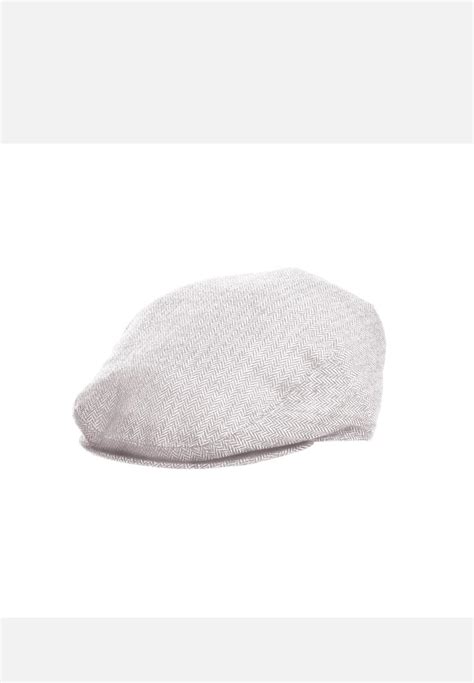 Poor Boy Cap Grey And White Herringbone High Fashion Hattery Hats