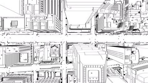 Outline Drawing of the City Top View. by steamaze | VideoHive This drawings are provided free, for use by anyone.