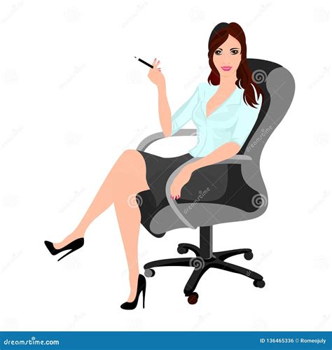 Secretary Office Activity Silhouettes Vector Illustration