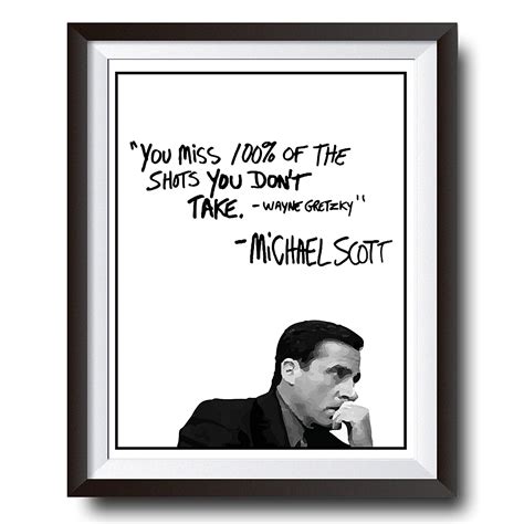 The office wayne gretzky quote. Amazon.com: Michael Scott Motivational Quote Poster - You Miss 100% Of The Shots You Dont Take ...