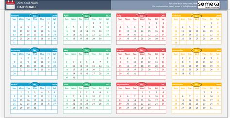 Excel Calendar Template 2021 Free Printable Calendar