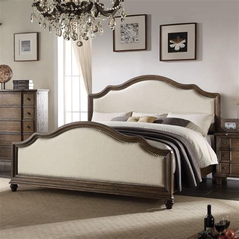 Acme Furniture Baudouin Vintage Upholstered California King Bed With