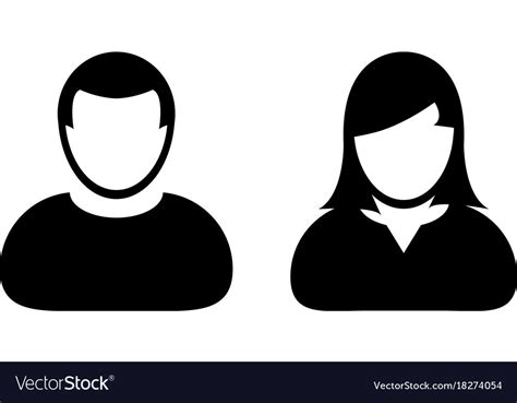 People Icon Male And Female Sign Of User Person Vector Image
