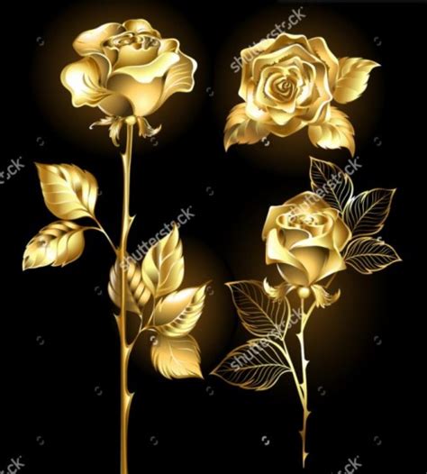 Gold Roses Wallpaper Rose Wallpaperset Of Gold Shining Gold Rose