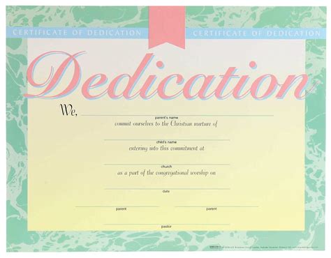 Certificate Baby Dedication 6 Pack Koorong
