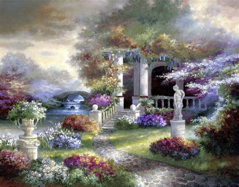 James Lee Garden Painting Landscape Paintings Scenery