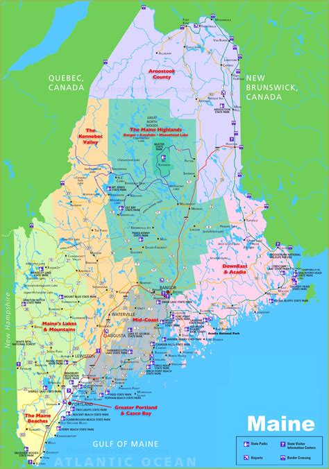 Detailed Map Of Maine