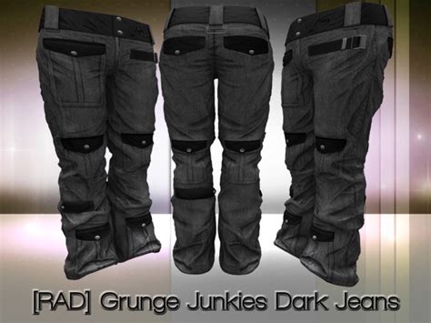 Second Life Marketplace Rad Grunge Junkies Dark Jeans Unisex V20