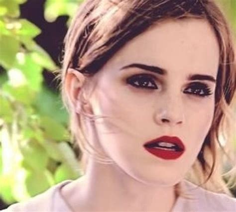 Emma Watson Wearing A Dramatic Eye And Matte Red Lips With Images