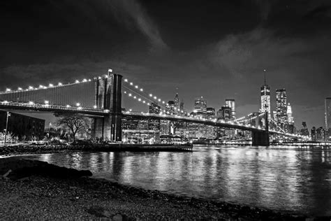 Brooklyn Bridge In Black And White New York Skyline Photograph By Toby