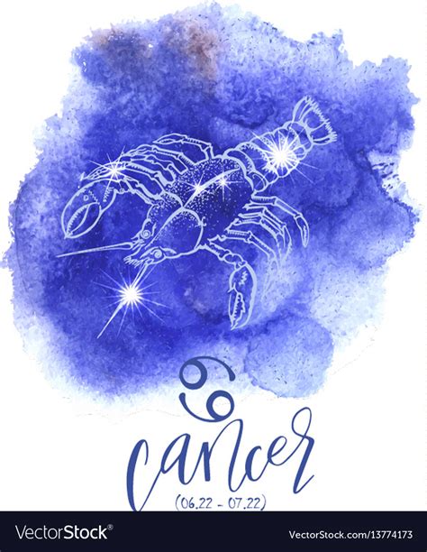 Astrology Sign Cancer Royalty Free Vector Image