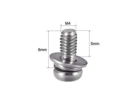 M4 X 8mm Stainless Steel Phillips Pan Head Machine Screws Bolts Combine