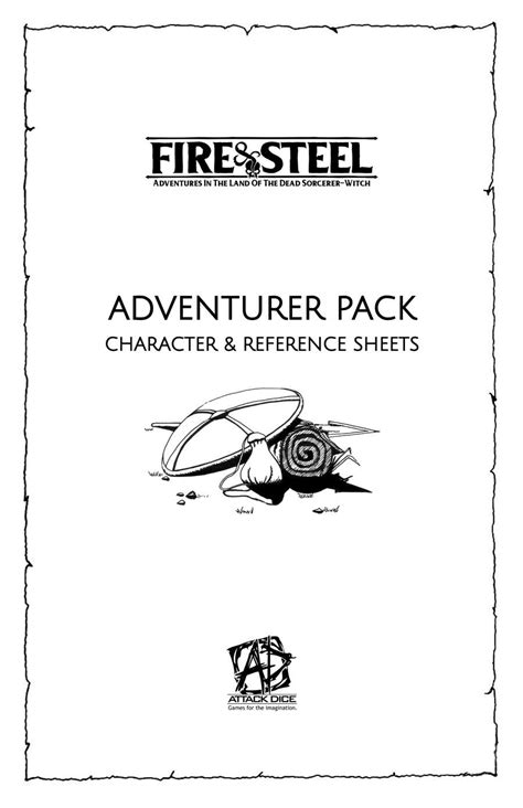 Fireandsteel Ttrpg Adventurer Pack Attack Dice Llc
