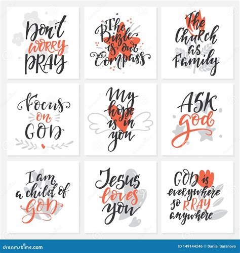 Set Of Religions Lettering And Cliparts Vector Stock Vector