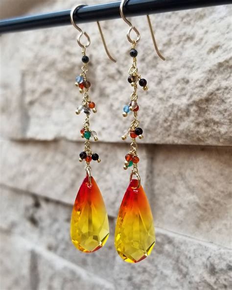I Adore The Brilliance Of Swarovski Crystals And These Fire Opal