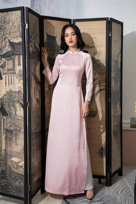 Silk Ao Dai Vietnamese Traditional Dress For Female Women Etsy Uk