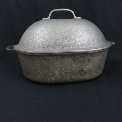 Large Century Metalcraft Silver Seal Oval Roaster With Lid Pre 1936