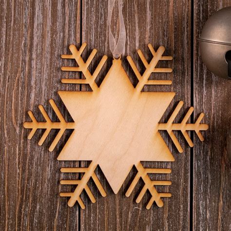 Set Of 6 Rustic Wood Snowflake Ornaments Snowflake Christmas Etsy Uk
