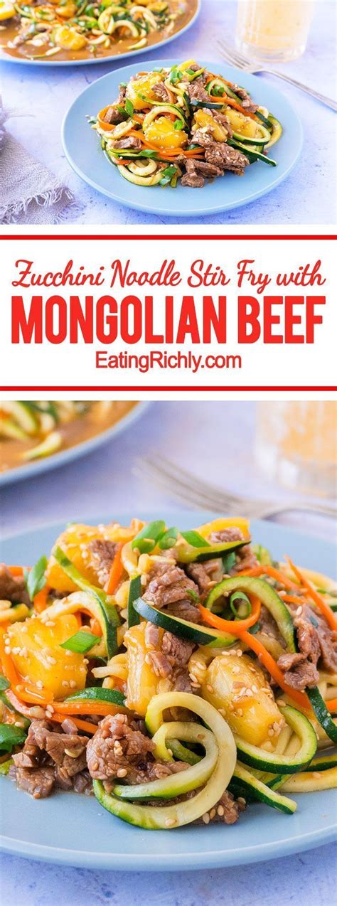 Surprised by the negatives regarding canned beef. zucchini noodle stir fry with Mongolian Beef | Healthy ...