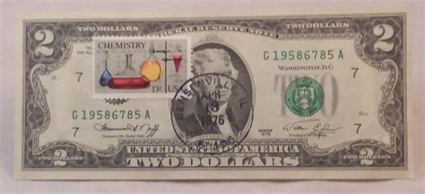 Bicentennial 2 Dollar Bill With First Day Issue Stamp Etsy