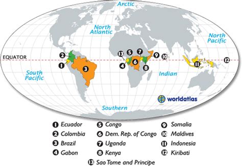 What Countries Does The Equator Go Through Quora
