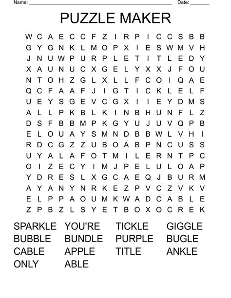 Puzzle Maker Word Search Wordmint