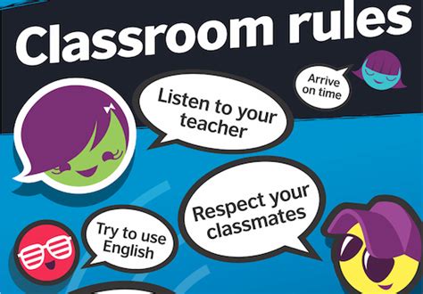 Teens Classroom Rules Posters Vibrant Blue Teachingenglish
