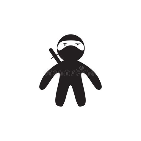 Black Ninja Icon Logo Design Vector Template Stock Vector