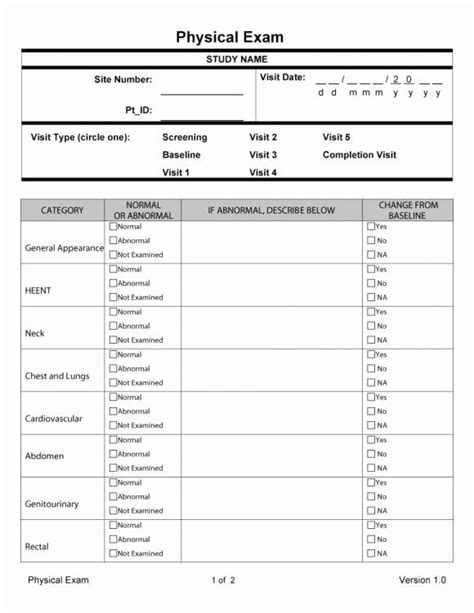 health physical form template   physical exam templates forms