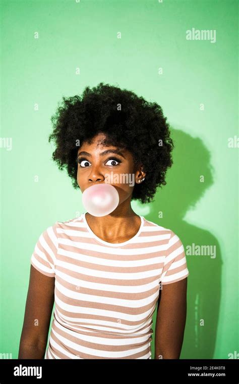 African Woman Blowing Bubble Gum Hi Res Stock Photography And Images