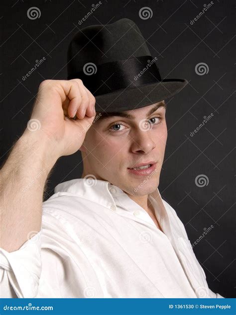 Tip Of His Hat Stock Photo Image Of Handsome Courteous 1361530