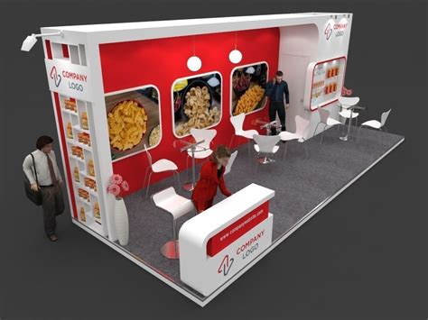 Exhibition Stall 3d Model 8x3 Mtr 3 Sides Open Food Stand 3d Model Max