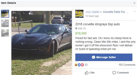 Found On Facebook Spotting Scam Ads And Rip Offs Corvette Sales