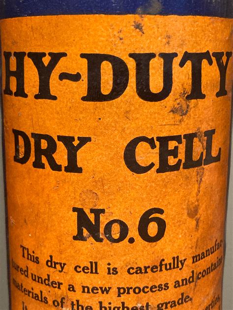 Antique Hy Duty Dry Cell No 6 Battery Radio Ignition General Purpose