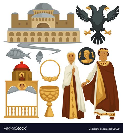 Byzantium History Symbols Heraldry Architecture Vector Image