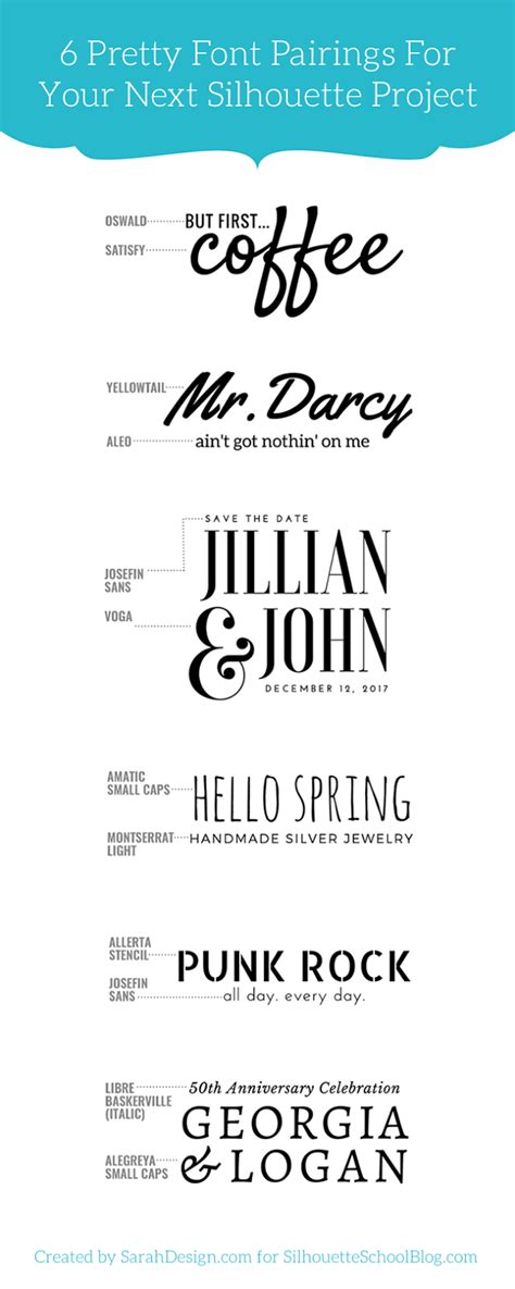 1 Tip For Perfectly Pairing Fonts For Your Silhouette Projects And 6
