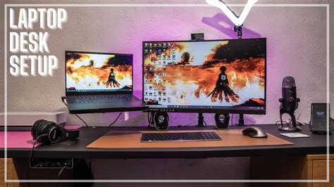 Ultimate Laptop Desk Setup For Productivity Youtube