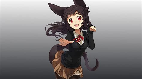 Anime Girls Animal Ears Original Characters Tail Red Eyes