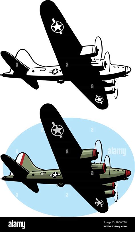 A Drawing Of A World War 2 Era American B 17 Bomber Aircraft Stock