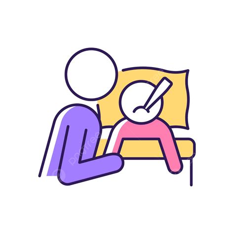 Rgb Color Icon For Caring For A Sick Child Vector Concept Element