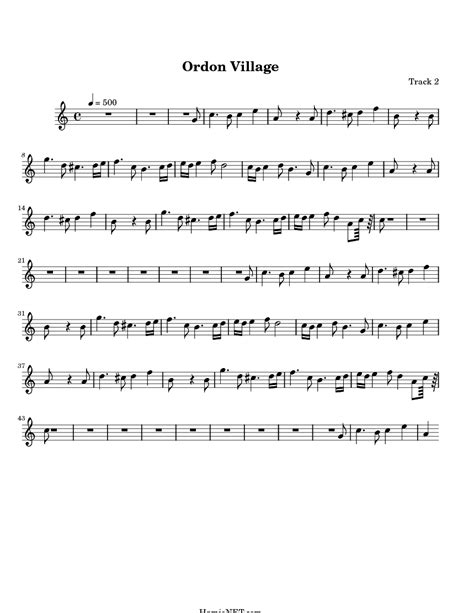 Ordon Village Sheet Music Ordon Village Score