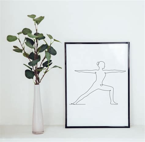 Abstract Yoga Print Printable Wall Art Yoga Pose One Line Etsy
