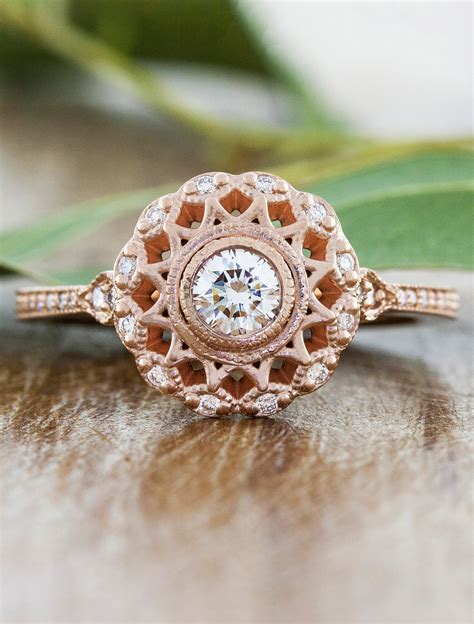 Cordelia Antique Inspired Filigree Engagement Ring Ken And Dana Design