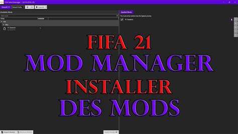 Fifa 21 Pc Tuto Mod Manager Installer Des Mods Youtube