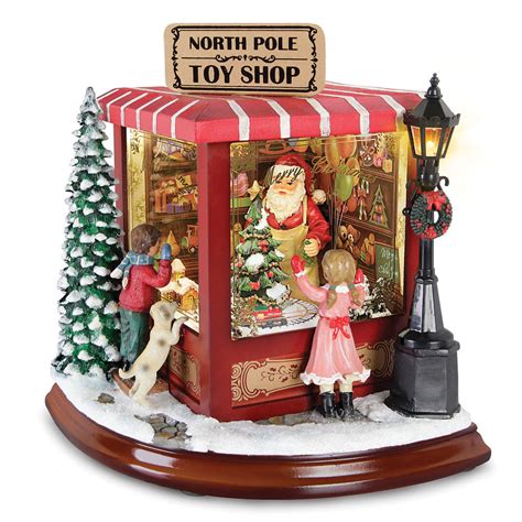 The Animated Musical Santas Toy Shop Hammacher Schlemmer