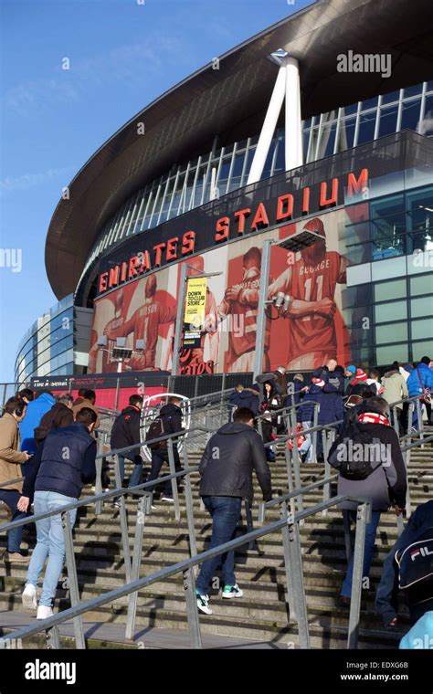 Match Day At Arsenal Football Club Emirates Stadium London Fans