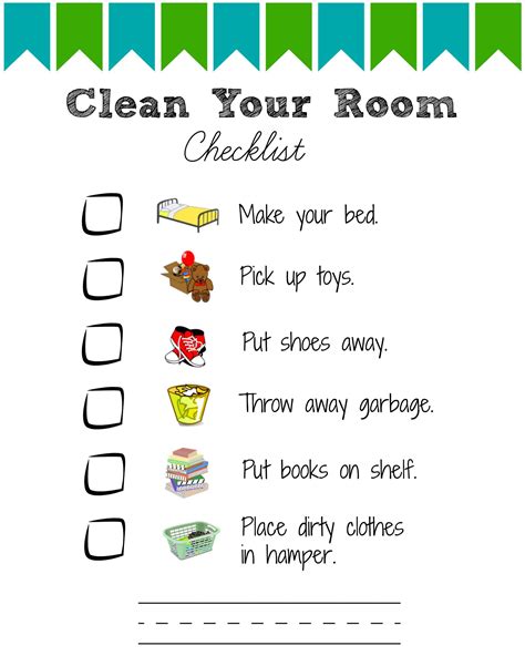 Room Cleaning Checklist For Kids Clean Room Checklist Rules For Kids